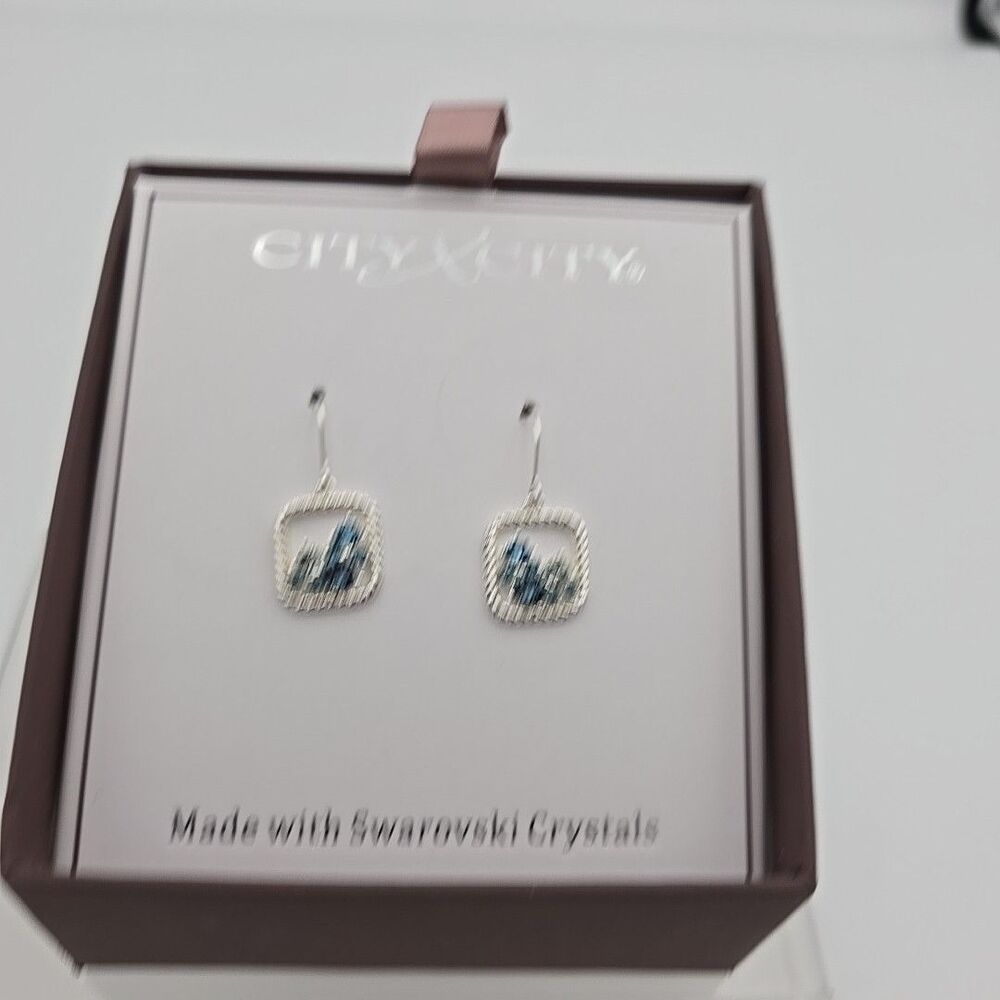 City x City Swarovski Crystal Infinity Twist Earrings In Gift Box